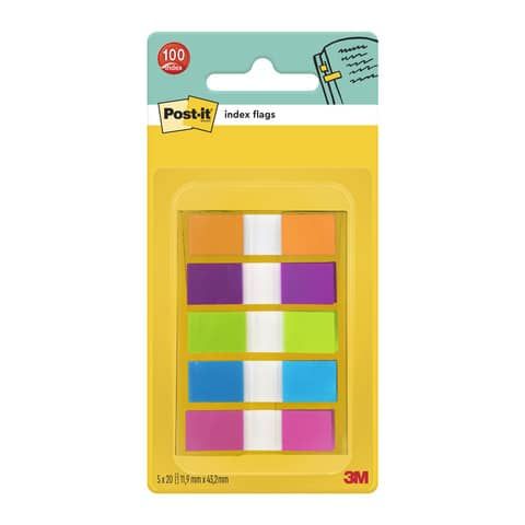 Segnapagina remov. Post-it Index Mini + dispenser colori assortiti 5 blocchetti da 20 - 683-5CB2-EU