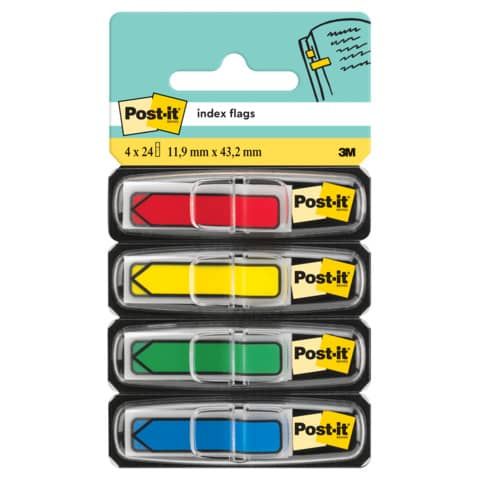 Segnapagina removibili Post-it Index Mini &#39;&#39;Freccia&#39;&#39; 684 classici assortiti 4 confezioni da 24 - 684ARR3