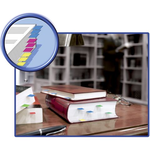 Segnapagina removibili Post-it Index Mini con dispenser blu, giallo, verde, rosso  4 confezioni da 35 - 683-4