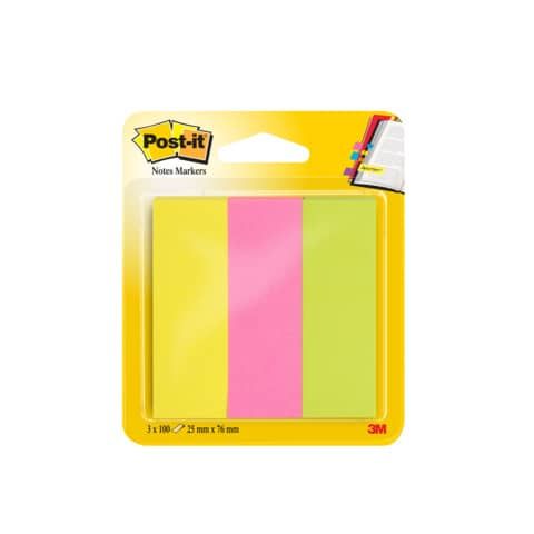 Segnapagina removibili in carta Post-it Index Mini neon assortiti Confezione da 3x100 - 671-3