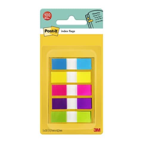 Segnapagina removibili Post-it Index Mini con dispenser brillanti assortiti 5 confezioni da 20 - 683-5CBEU