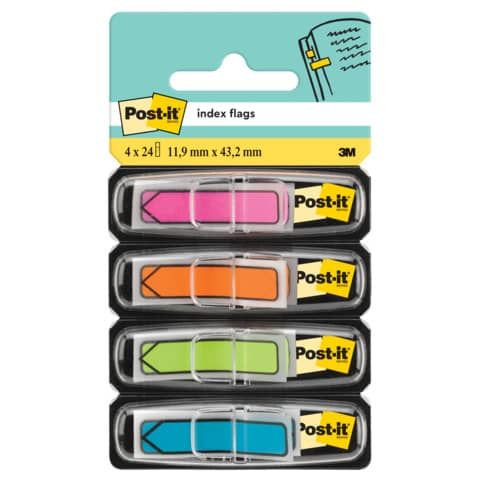 Segnapagina removibili Post-it Index Mini &#39;&#39;Freccia&#39;&#39; 684 colori vivaci assortiti - 4 conf. da 24 - 684ARR4