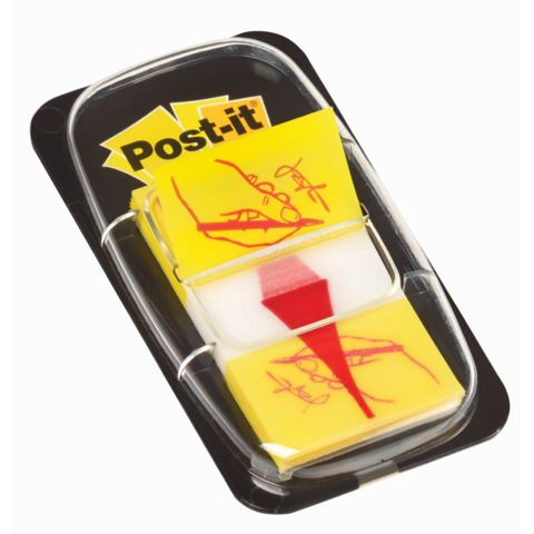 Segnapagina removibili Post-it Index Medium &#39;&#39;Firma qui&#39;&#39; 50 fogli giallo 680-31