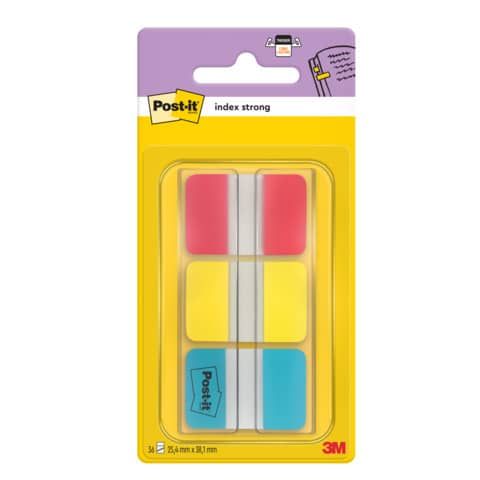 Segnapagina removibii Post-it Index Strong 686 - 3 colori classici 3 blocchetti da 22 - 686-RYBEU