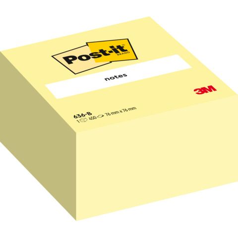 Foglietti riposizionabili Post-it Notes Cubo 76x76 mm 450 ff Giallo Canary? 636-B