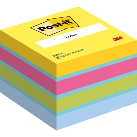 Foglietti riposizionabili colorati Post-it Notes Minicubo Ultra 51x51 mm assortiti  400 ff - 2051-U