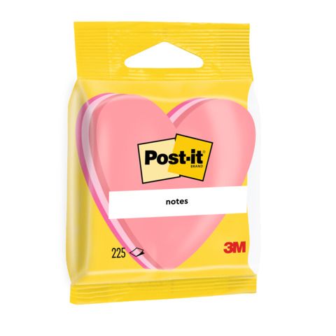 Foglietti riposizionabili colorati Post-it Notes cubo sagomato cuore 225 ff - 2007H