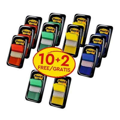 Segnapagina Post-it Index 680 assortiti classici - Value Pack 10+2 GRATIS - 680-P10+2