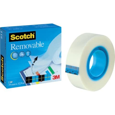 Nastro adesivo Scotch Magic? 811 removibile 19 mm x 33 m trasparente 811