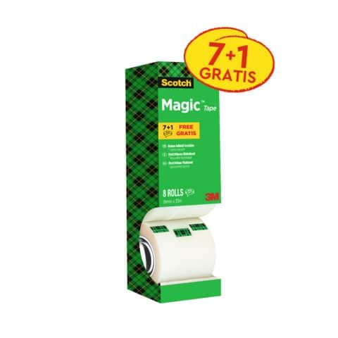 Nastro adesivo Scotch Magic? 810 19 mm x 33 m trasparente opaco Value Pack 7 rotoli + 1 GRATIS - 8-1933R8