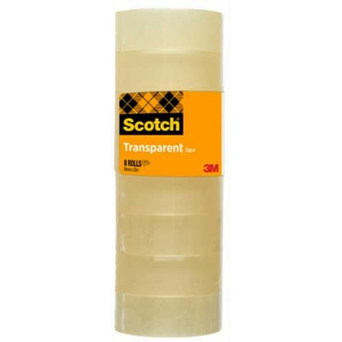 Nastro adesivo Scotch 508 19 mm x 33 m trasparente torre da 8 rotoli - 508