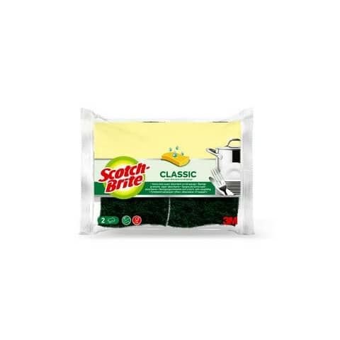 Spugna Scotch-Brite vegetale verde  Conf. 2 pezzi - V12