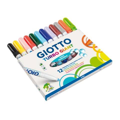 Pennarelli GIOTTO Turbo Giant punta conica 7,5 mm assortiti astuccio appendibile da 12 - F432000