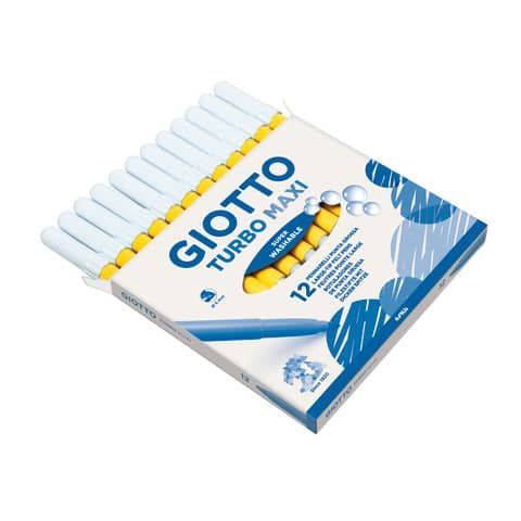 Pennarello GIOTTO Turbo Maxi punta grossa in fibra 5 mm giallo medio Conf. 12 pezzi - F456002