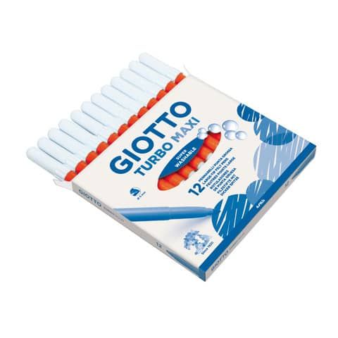 Pennarello GIOTTO Turbo Maxi punta grossa in fibra 5 mm arancione Conf. 12 pezzi - F456005