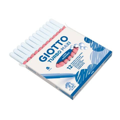 Pennarello GIOTTO Turbo Maxi punta grossa in fibra 5 mm rosa Conf. 12 pezzi - F456007