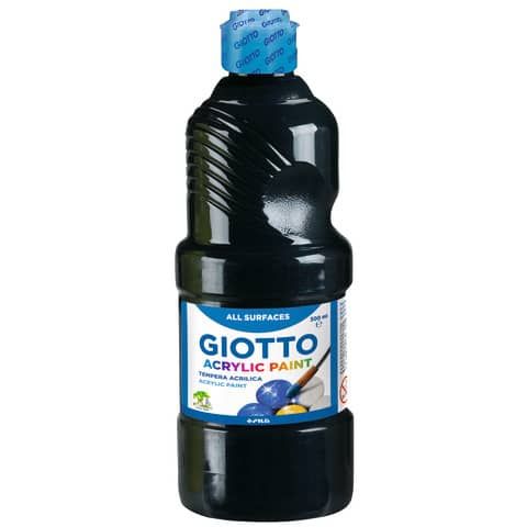 Tempera a base acrilica GIOTTO Acrylic Paint flacone 500 ml nero F53372400