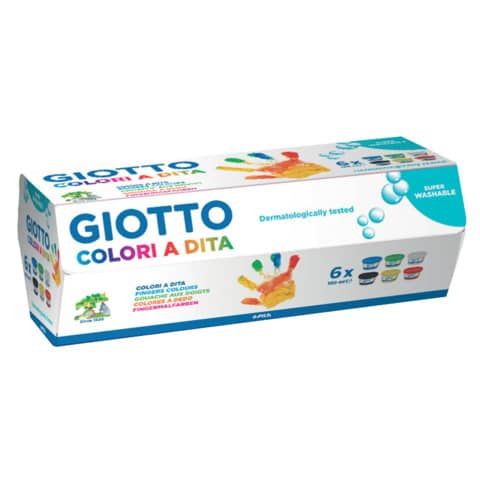 Colori a dita GIOTTO assortiti  6 vasetti da 100 ml - F534100