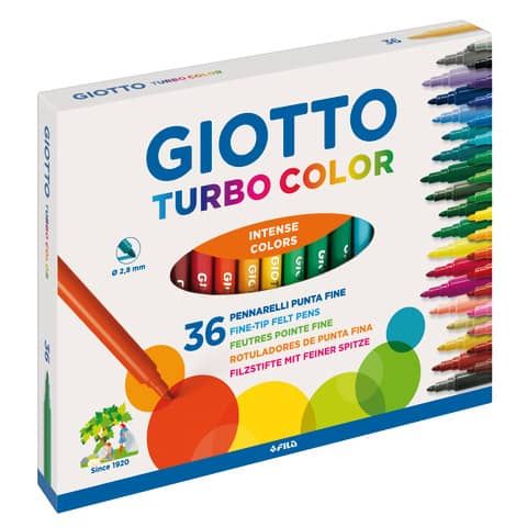 Pennarelli GIOTTO Turbo Color punta fine 2,8 mm assortiti astuccio da 36 - F418000