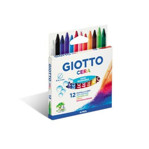 Pastelli a cera GIOTTO CERA assortiti  astuccio appendibile da 12 - F281200