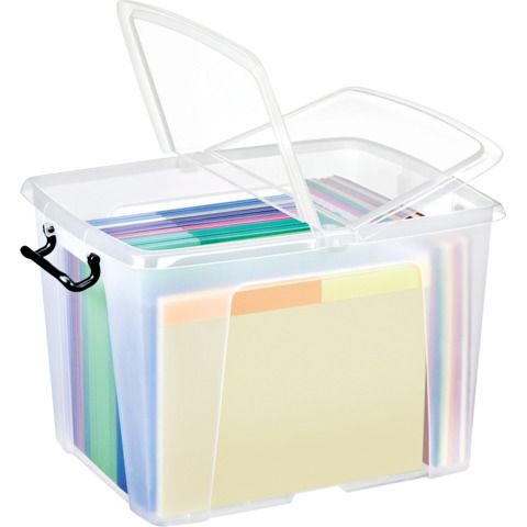 Contenitore con doppio coperchio in ppl 40 L Strata riciclabile impilabile trasparente - 2006740110