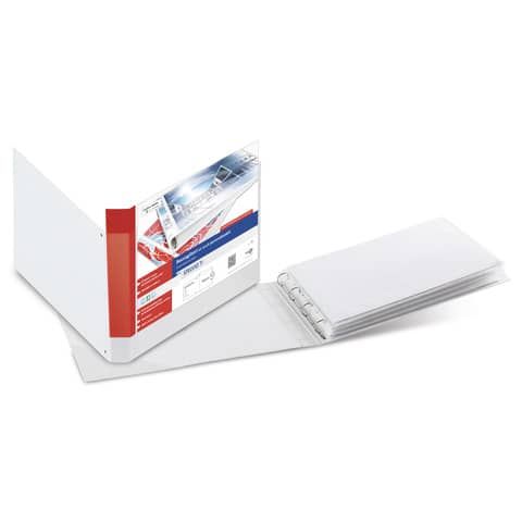 Raccoglitore personalizzabile Sei Rota Stelvio TI A3 orizzontale - 4 anelli D 40 mm bianco - dorso 5,5 cm - 36405001