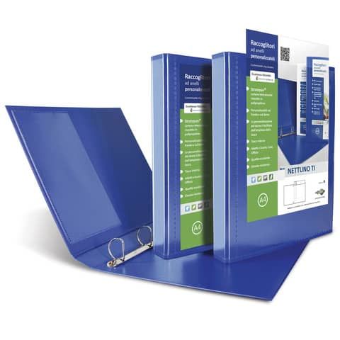 Raccoglitore personalizzabile Sei Rota Nettuno TI - 4 anelli a D 50 mm - A4 blu - dorso 7 cm - 36835047