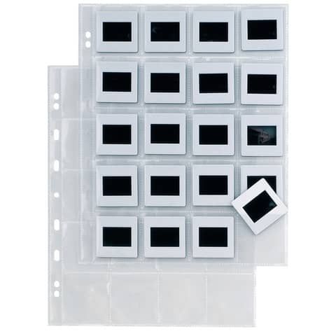 Buste a foratura universale Sei Rota Atla F per diapositive 20 spazi 5,5x5,5 cm trasparente  conf.10 buste 662514