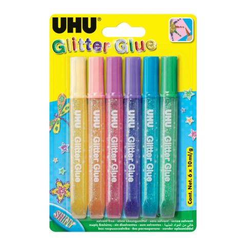 Colla glitter Uhu Shiny 10 ml  Conf. 6 pezzi - 7002003