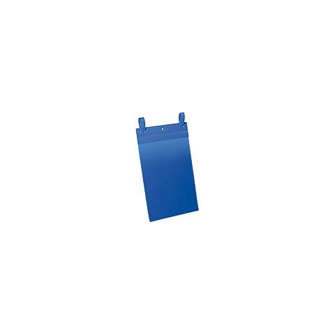 Tasche per identificazione Durable con fascette di aggancio blu f.to esterno mm 223x530- inserto A4 vert. cf. 50- 175007