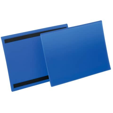 Tasche per identificazione Durable con bande magnetiche blu f.to esterno mm. 311x225- inserto A4 orizz. cf 50- 174507