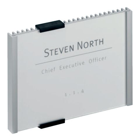 Targhe DURABLE INFO SIGN alluminio/acrilico trasparente/argento metallizzato inserto 149x105,5 mm 480123