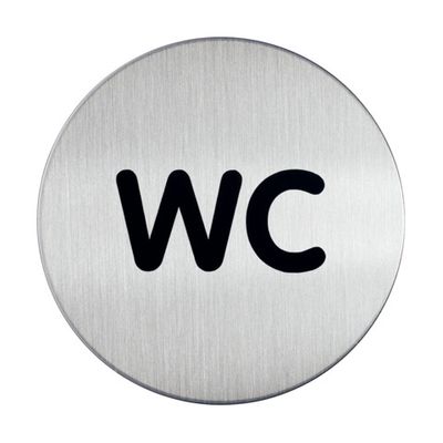 Pittogramma adesivo DURABLE  83 mm acciaio inossidabile spazzolato argento metallizzato WC - 490723