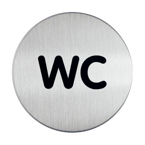 Pittogramma adesivo DURABLE  83 mm acciaio inossidabile spazzolato argento metallizzato WC - 490723