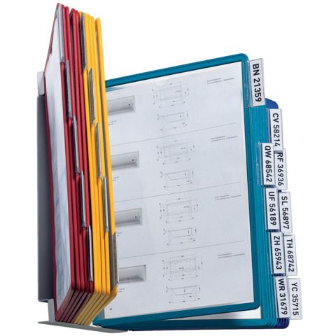 Leggio da parete DURABLE VARIO WALL 20 pannelli A4 acciaio/polipropilene colori assortiti - 551200