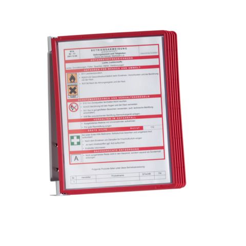 Leggio da parete DURABLE VARIO WALL 5 pannelli A4 metallo/polipropilene rosso 555103