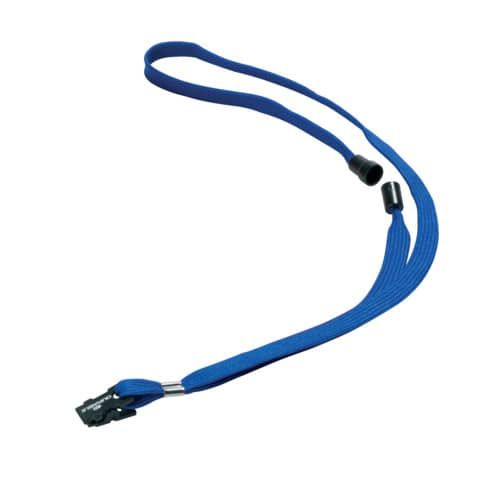 Cordoncino per portabadge DURABLE tessuto blu 10mm x 44cm  conf. 10 - 811907