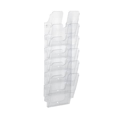 Espositore da parete DURABLE FLEXIPLUS 6 comparti A4 polistirolo trasparente 24,7x10x108 cm - 1700008401