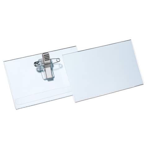 Portanomi DURABLE EUROBADGE con combi clip pvc trasparente inserto 54x90mm conf. 50 - 814519