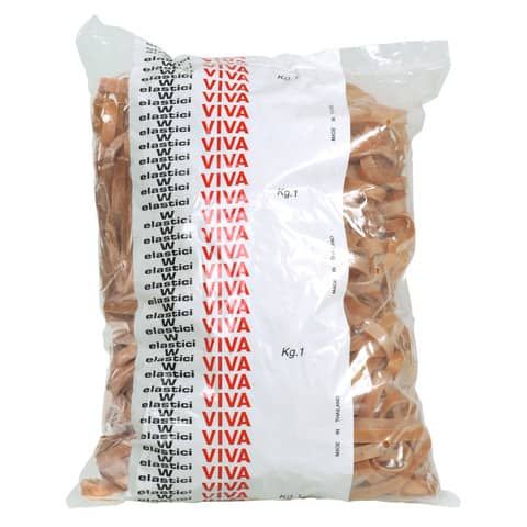 Fettucce Elastiche VIVA in busta in gomma naturale tabacco 50x5mm conf.1000 gr - G5X050B