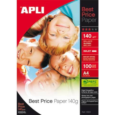 Carta fotografica inkjet Decadry A4 alta qualit - finitura lucida - 140 g/m bianco  Conf. 100 pezzi - T900007
