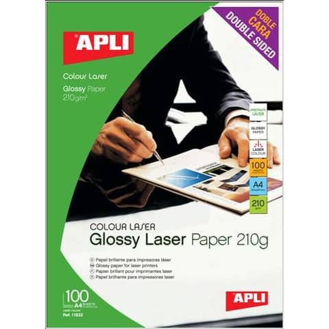 Carta fotografica laser Decadry A4 alta qualit - finitura lucida - fronte/retro 210 g/m bianco Conf. 100 fogli T900008