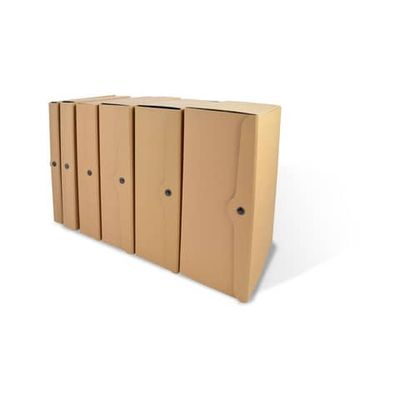 Porta progetti con tre bottoni EURO-CART linea Eco 25x35 cm dorso 12 cm avana CPECO12AV