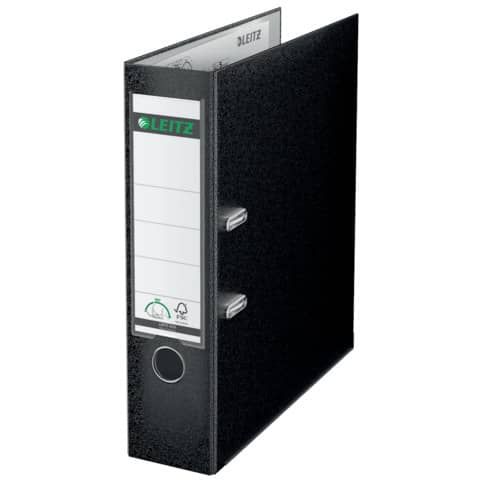 Registratore senza custodia Leitz 180 commerciale dorso 8 cm cartone rivestito in polipropilene nero - 10105095