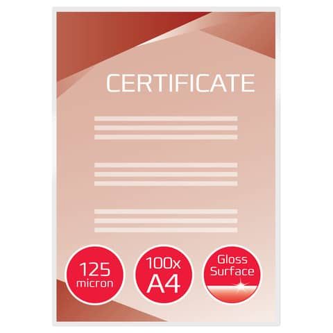 Pouches per plastificatrici a caldo GBC 2X125 m finitura lucida A4 21,6x30,3 cm 21,6x30,3 cm Conf. 100 pezzi - 3200723