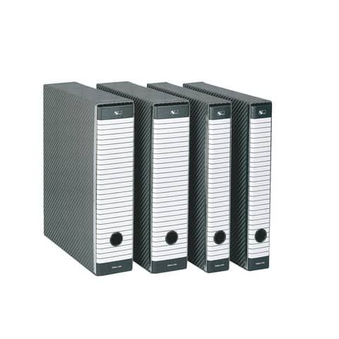 Registratore con custodia Esselte G15 Delsoline protocollo dorso 8 cm cartone plastificato grigio - 390715060