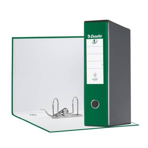 Registratore con custodia Esselte G55 Eurofile protocollo dorso 8 cm cartone rivestito in PP verde - 390755180