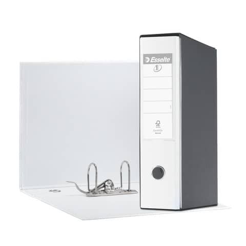 Registratore con custodia Esselte G55 Eurofile protocollo dorso 8 cm cartone rivestito in PP  bianco vivida 390755040