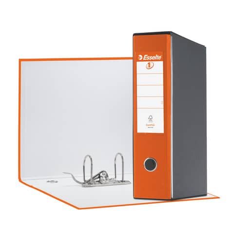 Registratore con custodia Esselte G55 Eurofile protocollo dorso 8 cm cartone rivestito in PP arancione - 390755200