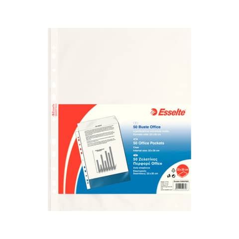 Buste a perforazione universale lisce Esselte Copy Safe 22x30 cm Office medio spessore - conf.50 - 395097000
